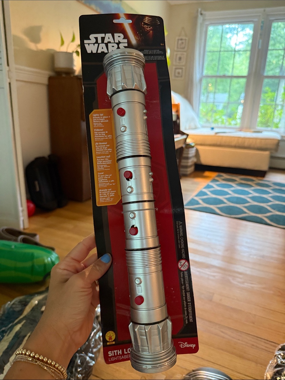 Star Wars Silver Lightsaber Toy with Red Accents